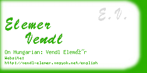 elemer vendl business card